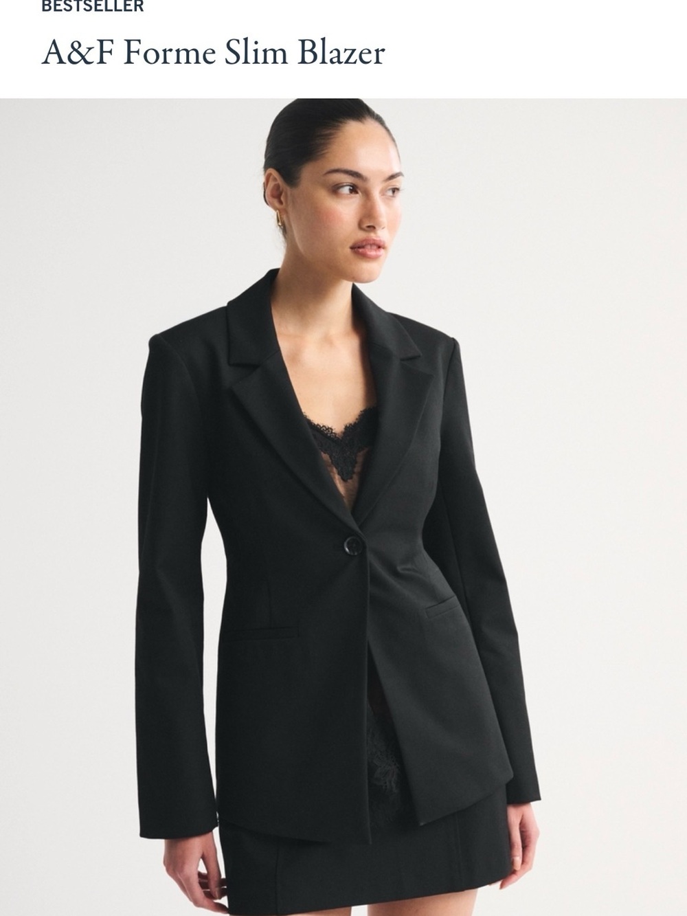 Abercrombie & Fitch Black Forme Slim Blazer